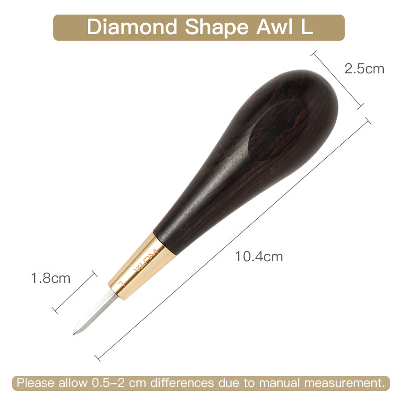 WUTA Diamond Shape Stitching Awl Ebony Blackwood Handle Leather Craft –  WUTA LEATHER